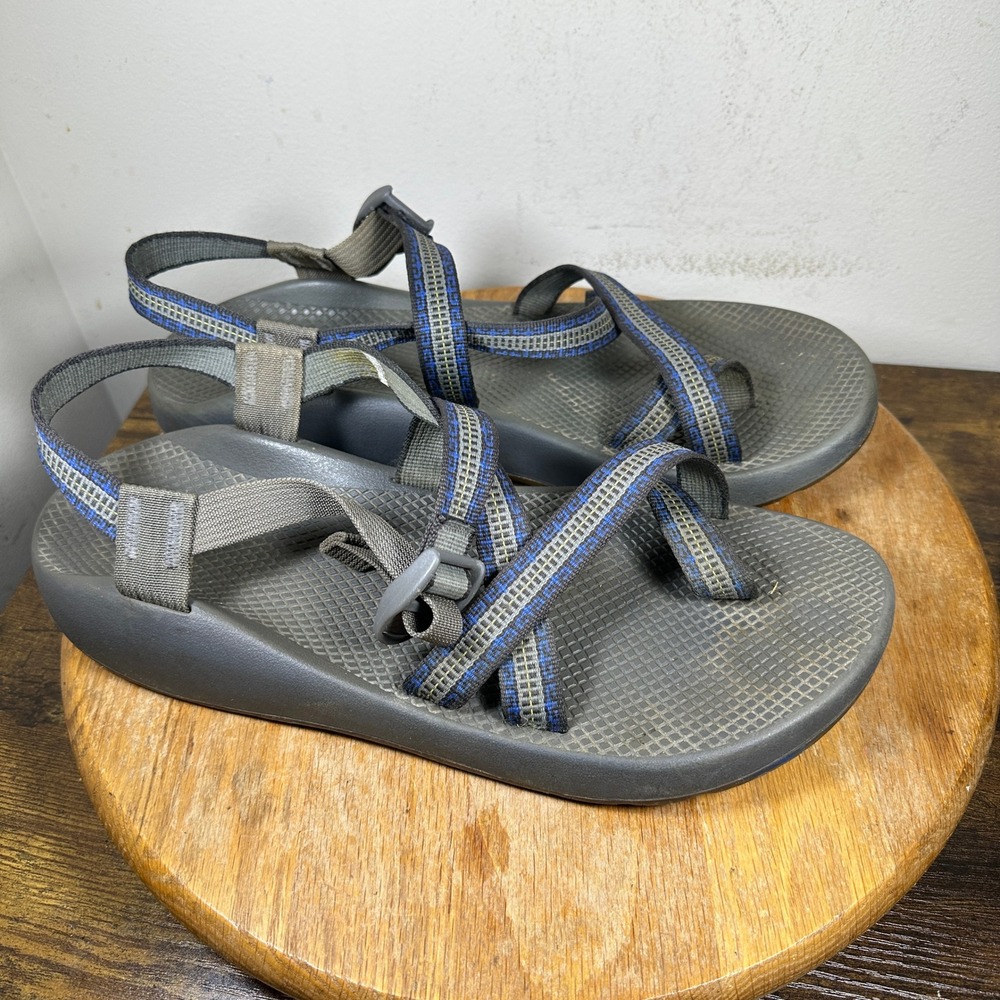 Chaco Z Cloud 2 Mens Gray Blue Strappy Toe Loop Hiking Sandals Size M13 Vibram